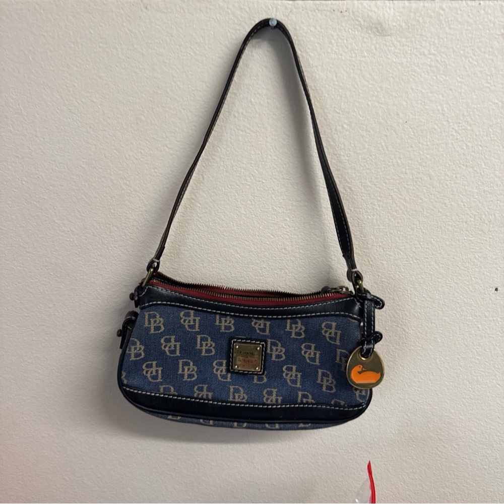 Dooney & Bourke Blue and Black Mini Bag with Pattern